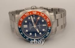Archon Galleon GMT Quartz 42mm Pepsi Bezel Blue Dial 200M Swiss Watch