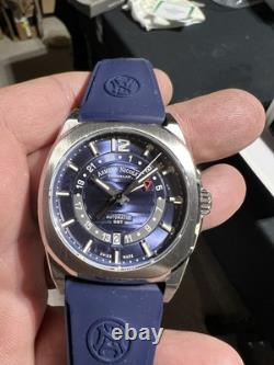 Armand Nicolet Watch J09 Tramelan GMT Blue Dial A663AAA-BU-GG4710U Rare