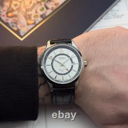 Atlantic WORLDMASTER GMT Men's Swiss Mechanical Watch White Dial Wristwatch