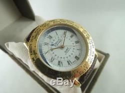 Auguste Reymond 49102 S World Time GMT Man Gold Plated / Steel Automatic Vintage