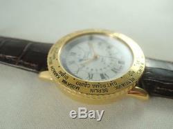 Auguste Reymond 49102 S World Time GMT Man Gold Plated / Steel Automatic Vintage