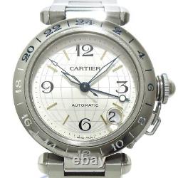 Auth Cartier Pasha C Meridian GMT W31029M7 820642UF Silver Unisex Wrist Watch