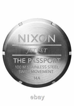 Authentic Nixon Passport Swiss GMT World-Time 49-MM Black Strap Watch A321000-00