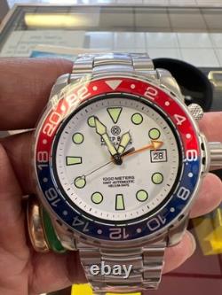Authentic PRO SEA? DIVER 1000M GMT RED /BLUE BEZEL? WHITE DIAL (BNS?)