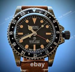 Automatic GMT Diver Mod NH34 Vintage Sub 24jewels Sapphire Combo Straps