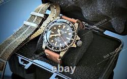 Automatic GMT Diver Mod NH34 Vintage Sub 24jewels Sapphire Combo Straps