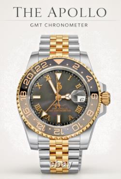 Automatic, GMT Watch, 40mm, NH34A, 904L Steel, Jubilee Bracelet, Shark Sec Hand