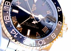 Automatic, GMT Watch, 40mm, NH34A, 904L Steel, Jubilee Bracelet, Shark Sec Hand