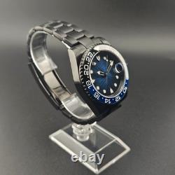 Automatic Watch Sub Style GMT Custom Made with Blue Spiral Dial & Luminous Hands