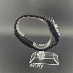 Automatic Watch Sub Style GMT Custom Made with Blue Spiral Dial & Luminous Hands