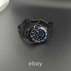 Automatic Watch Sub Style GMT Custom Made with Blue Spiral Dial & Luminous Hands