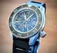 BLACK CARBON Solid Titanium Automatic Diver GMT Sea Lord 42mm Mod 200m SAPPHIRE