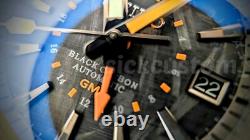 BLACK CARBON Solid Titanium Automatic Diver GMT Sea Lord 42mm Mod 200m SAPPHIRE