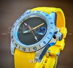 BLIND BLACK Full Automatic Diver GMT NH34A Mod Watch 39mm Sapphire Excellent