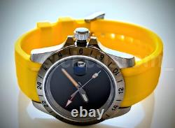 BLIND BLACK Full Automatic Diver GMT NH34A Mod Watch 39mm Sapphire Excellent