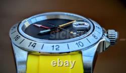 BLIND BLACK Full Automatic Diver GMT NH34A Mod Watch 39mm Sapphire Excellent