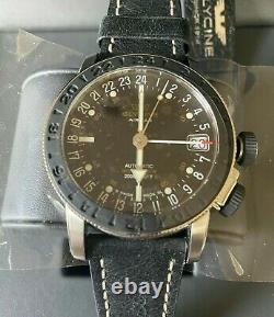 BNIB Glycine Airman 17 GMT Automatic Black Dial Men's Watch 3927.191. LB9B