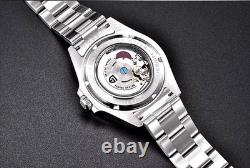 BNIB PAGANI DESIGN PD1682 V2 AUTOMATIC GMT WATCH ALL STEEL WHITE SAPPHIRE 100m