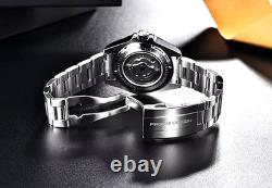 BNIB PAGANI DESIGN PD1682 V2 AUTOMATIC GMT WATCH ALL STEEL WHITE SAPPHIRE 100m