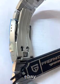 BNIB PAGANI DESIGN PD1682 V2 AUTOMATIC GMT WATCH ALL STEEL WHITE SAPPHIRE 100m