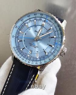 BREITLING Navitimer Auto GMT 41mm Blue Dial Leather Men's Watch A32310171C1P1