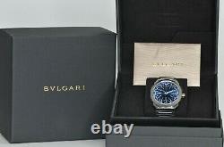 BVLGARI Octo Roma GMT World Timer 103481 Blue Dial Men's Watch Full Kit