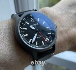 BYOP Meridian Titanium GMT (orange) Pilot Watch Seiko Automatic Sapphire C3 Lume