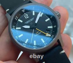 BYOP Meridian Titanium GMT (yellow) Pilot Watch Seiko Automatic Sapphire C3 Lume
