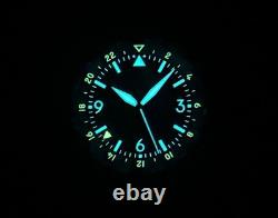 BYOP Naviator Titanium Ghost GMT (yellow) Pilot Watch Miyota 9075 C3/BGW9 Lume