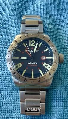 Ballast Swiss Quartz GMT Watch 48mm Stainless Steel Blue Dial 200M