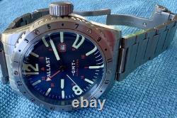 Ballast Swiss Quartz GMT Watch 48mm Stainless Steel Blue Dial 200M