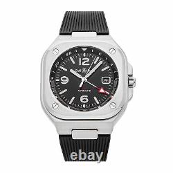 Bell & Ross BR-05 GMT Auto Steel Mens Strap Watch Date BR05G-BL-ST/SRB