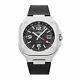 Bell & Ross BR-05 GMT Auto Steel Mens Strap Watch Date BR05G-BL-ST/SRB