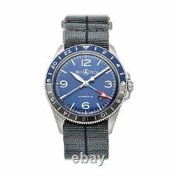 Bell & Ross BR V2-93 GMT Steel Auto 41mm Mens Watch BRV293-BLU-ST/SF