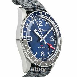 Bell & Ross BR V2-93 GMT Steel Auto 41mm Mens Watch BRV293-BLU-ST/SF