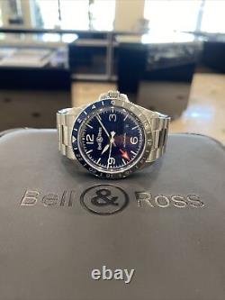 Bell & Ross Stainless Steel GMT Automatic Watch Excellent Condition BR V2-93