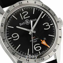 Bell & Ross Vintage Br123 Gmt 24h Never Used Brv123-bl-gmt / Srb #nj370