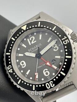 Benarus World Diver Gmt Swiss Eta 2893-2 Automatic 45mm 500m Diver Blasted Steel