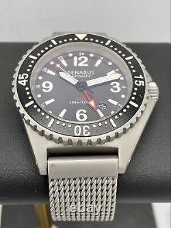 Benarus World Diver Gmt Swiss Eta 2893-2 Automatic 45mm 500m Diver Blasted Steel