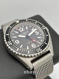 Benarus World Diver Gmt Swiss Eta 2893-2 Automatic 45mm 500m Diver Blasted Steel