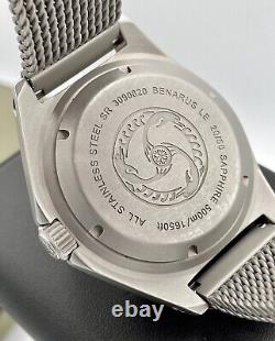 Benarus World Diver Gmt Swiss Eta 2893-2 Automatic 45mm 500m Diver Blasted Steel