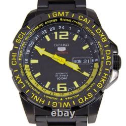 Brand New Seiko 5 Sports SRP689K1 GMT World Time SRP689 Automatic Black Yellow