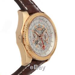 Breitling Bentley B04 GMT Auto Rose Gold Mens Strap Watch RB043112/G775