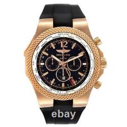 Breitling Bentley GMT Black Dial Rose Gold Mens Watch R47362 Box Card