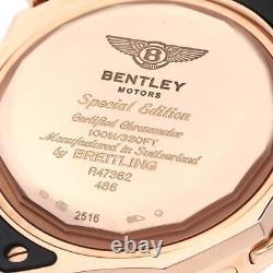 Breitling Bentley GMT Black Dial Rose Gold Mens Watch R47362 Box Card