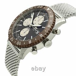 Breitling Chronoliner GMT Steel Brown Bezel Grey Dial Watch Y2431033/Q621-152A