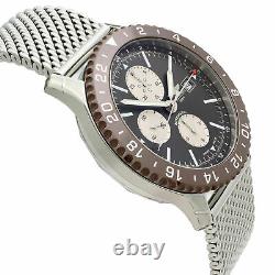 Breitling Chronoliner GMT Steel Brown Bezel Grey Dial Watch Y2431033/Q621-152A