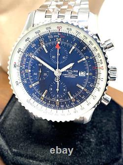 Breitling Men's Watch A24322 Navitimer GMT Swiss Automatic Chronograph Blue Dial