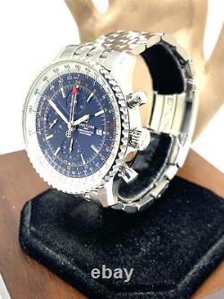 Breitling Men's Watch A24322 Navitimer GMT Swiss Automatic Chronograph Blue Dial