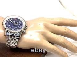 Breitling Men's Watch A24322 Navitimer GMT Swiss Automatic Chronograph Blue Dial